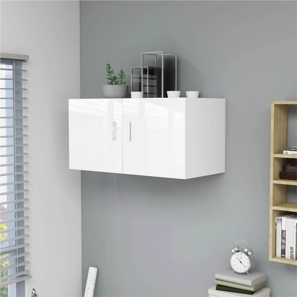 

Wall Mounted Cabinet High Gloss White 80x39x40 cm Chipboard