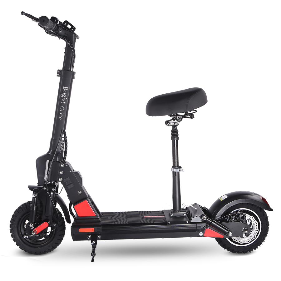 BOGIST C1 PRO Folding Electric Scooter 10&quot; Tire 500W Motor 48V 13Ah Battery Smart BMS Disc Brake Max Speed 45KM/h LCD Display 40-45KM Long Range with Removable Seat - Black