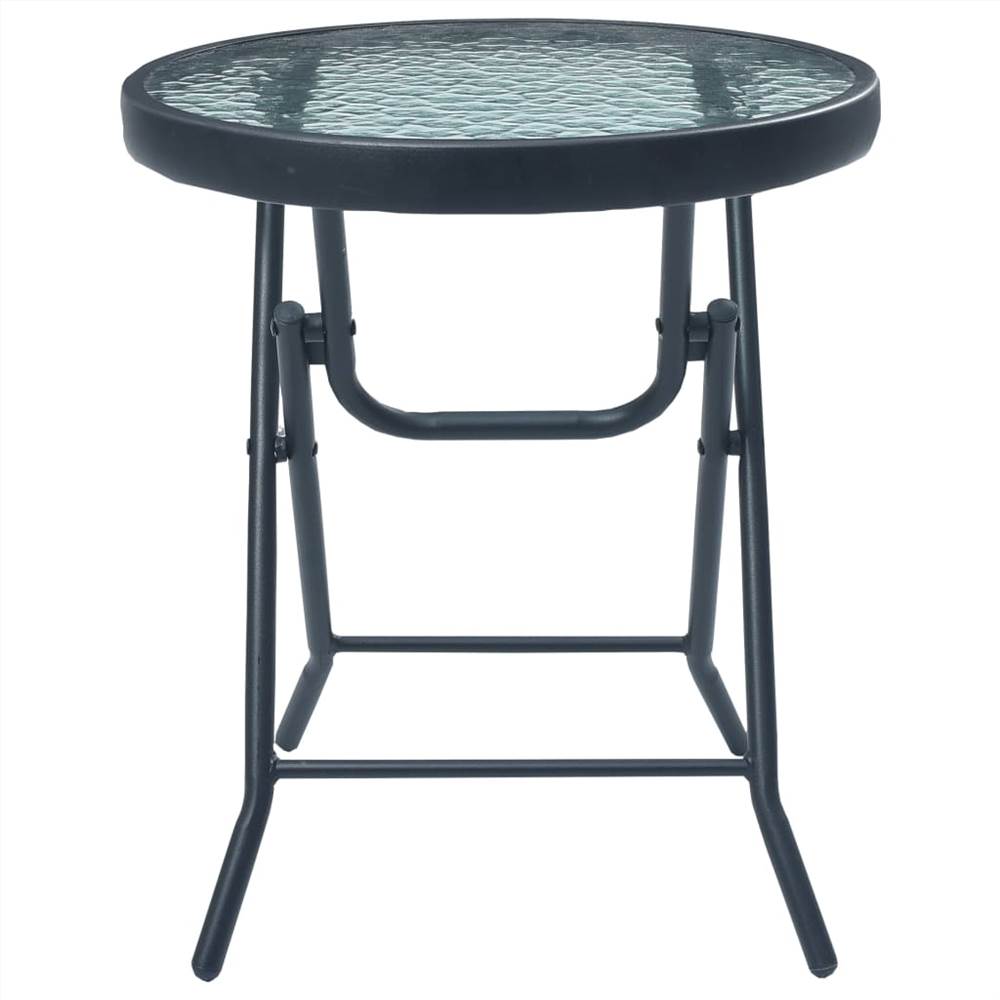 3 Piece Bistro Set Black Steel