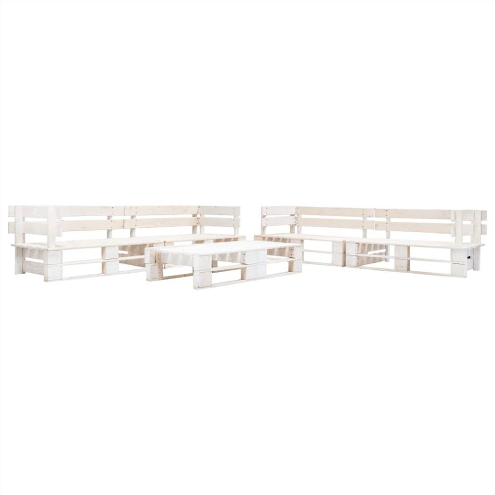 

6 Piece Garden Pallet Lounge Set Wood White