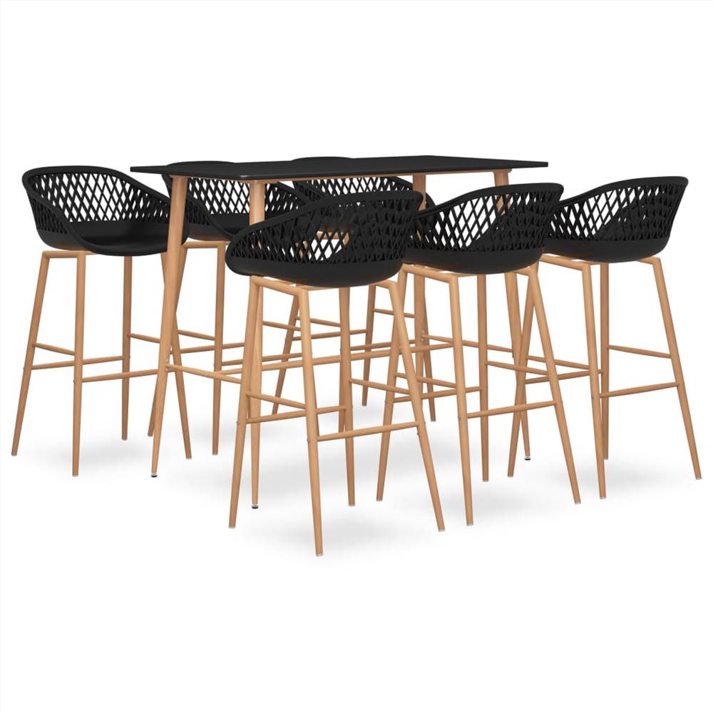 

7 Piece Bar Set Black