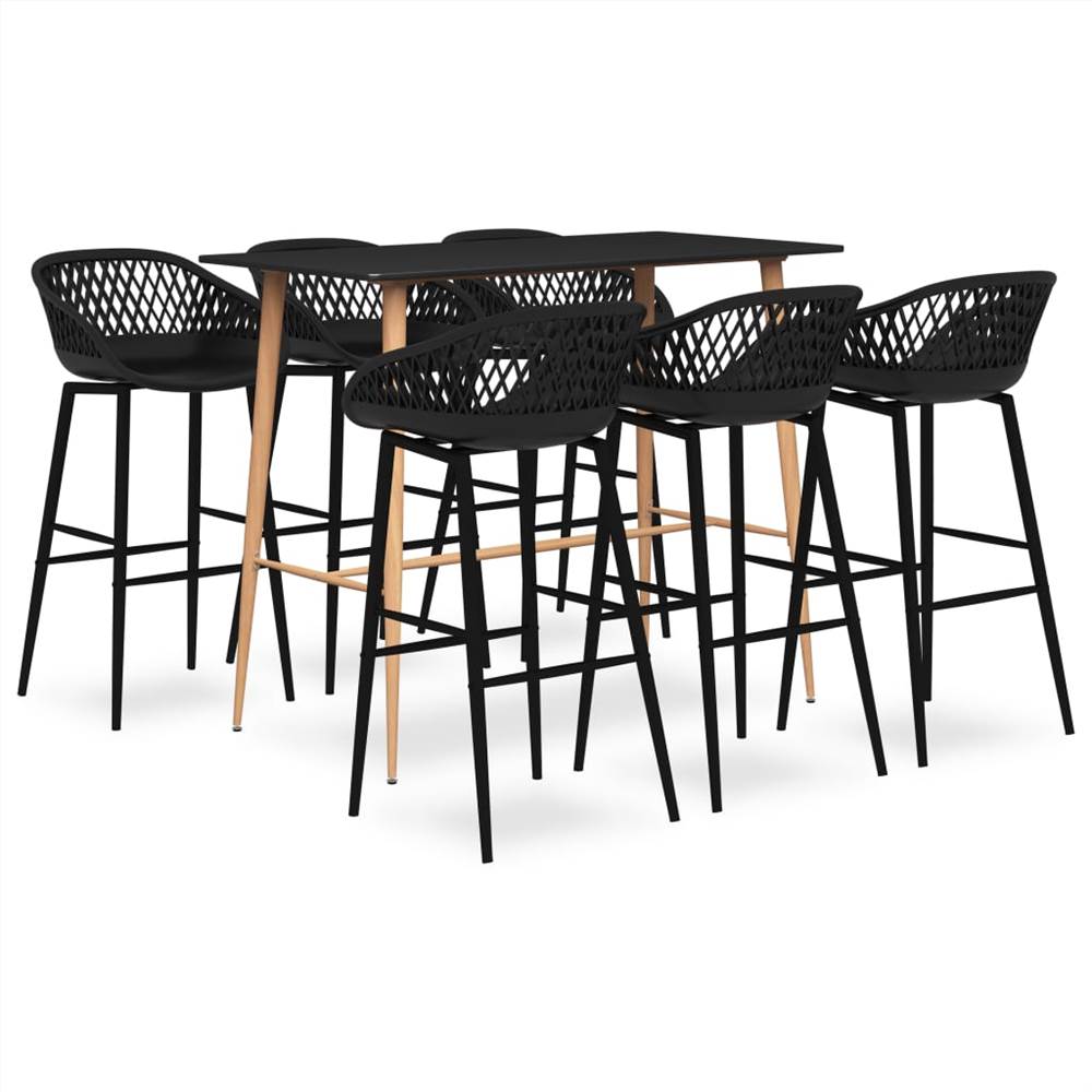 

7 Piece Bar Set Black
