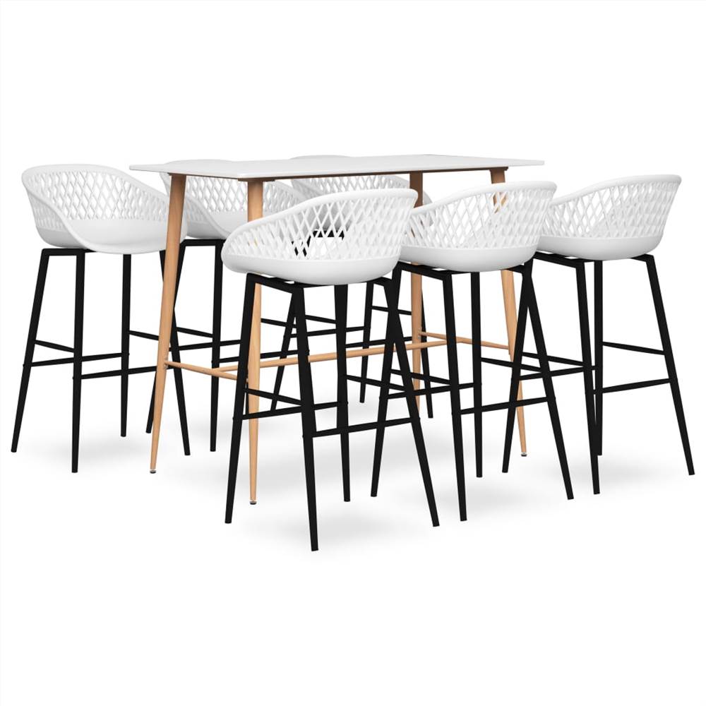

7 Piece Bar Set White
