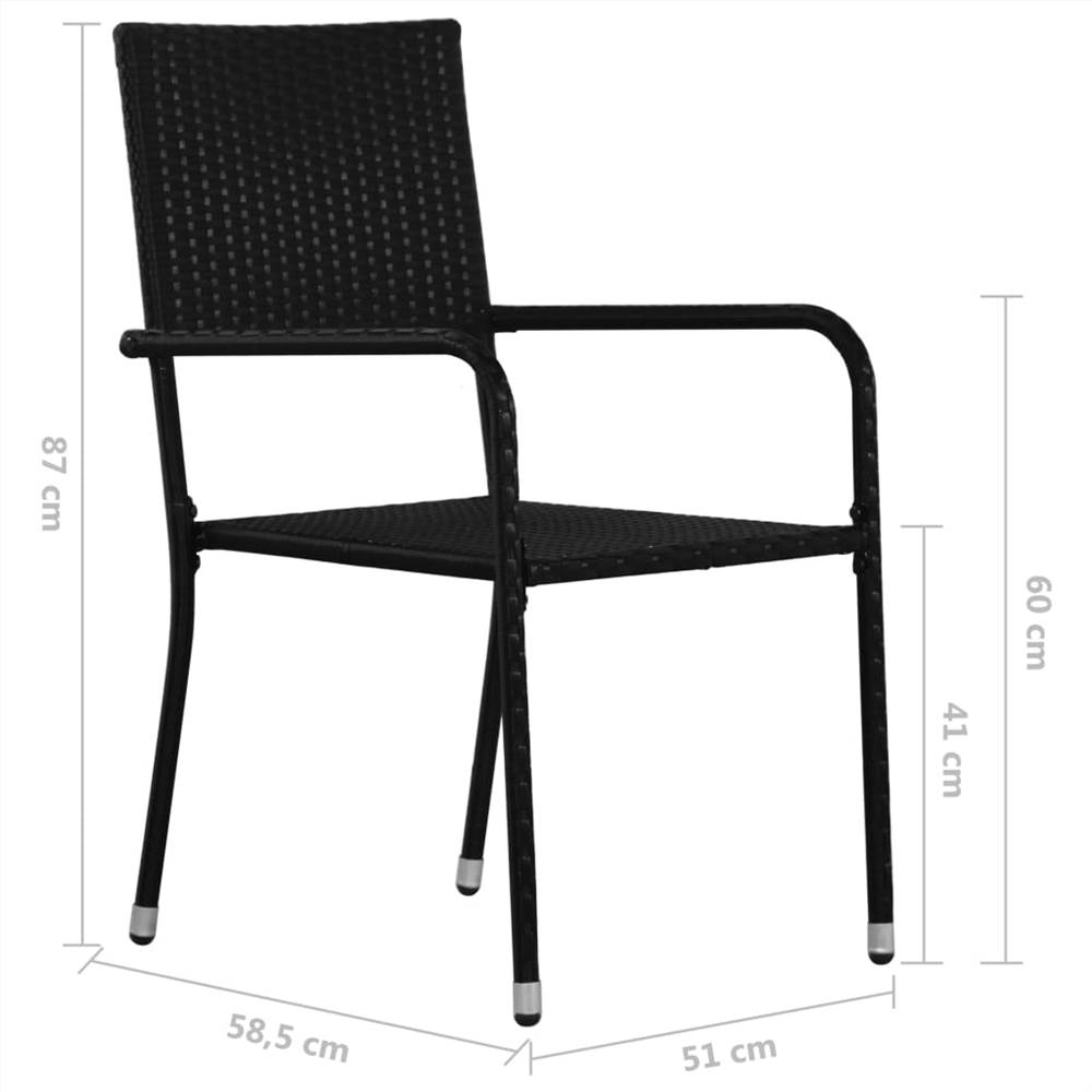 9 Piece Outdoor Dining Set Poly Rattan Black