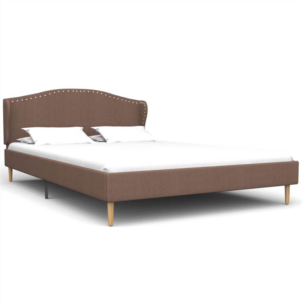 

Bed Frame Brown Fabric 120x190 cm