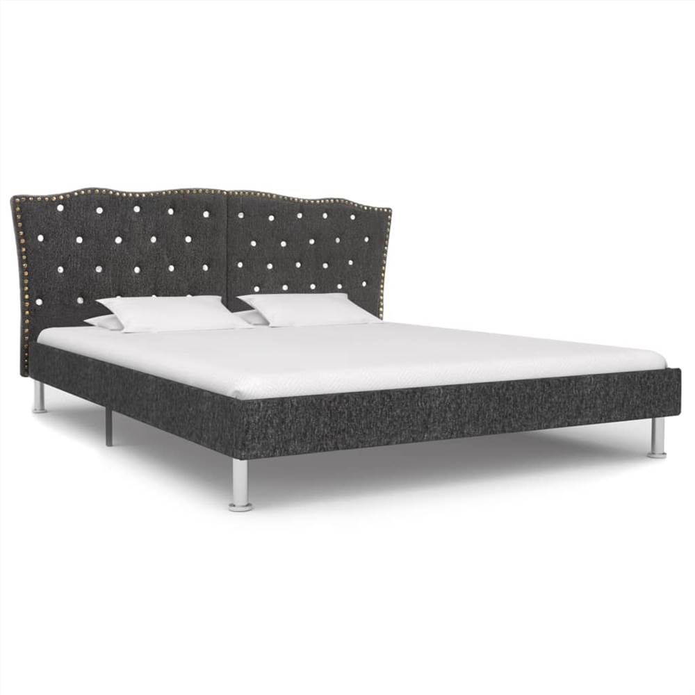 

Bed Frame Dark Grey Fabric 150x200 cm