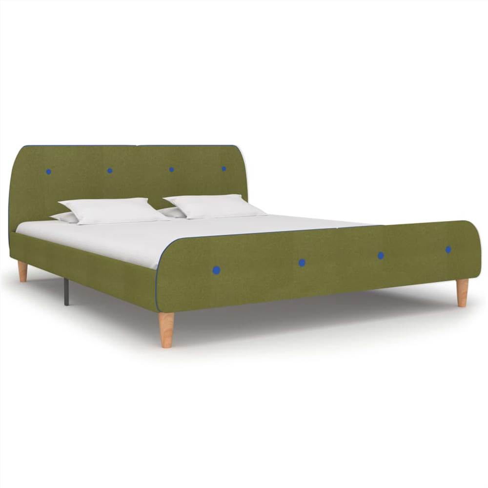 

Bed Frame Green Fabric 180x200 cm 6FT Super King