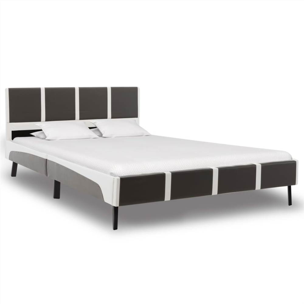 

Bed Frame Grey and White Faux Leather 120x190 cm