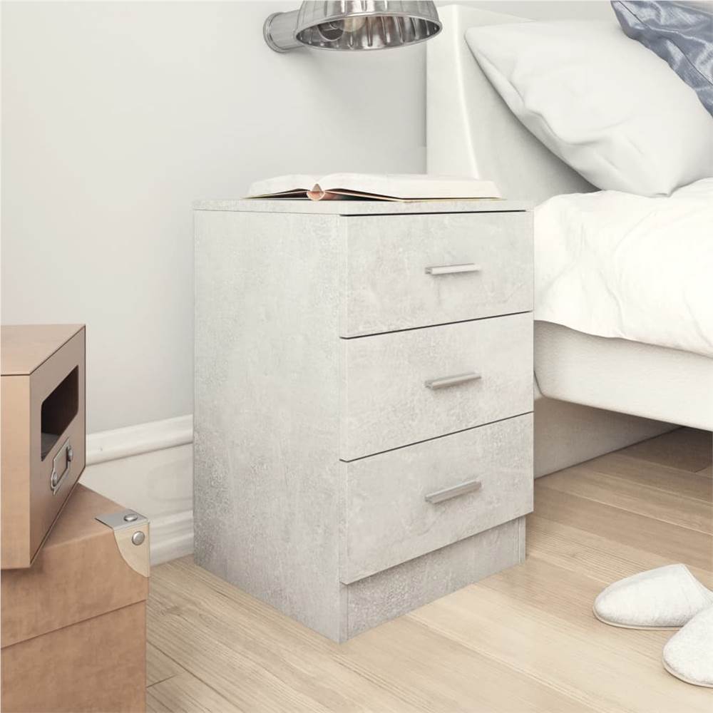 

Bedside Cabinet Concrete Grey 38x35x56 cm Chipboard