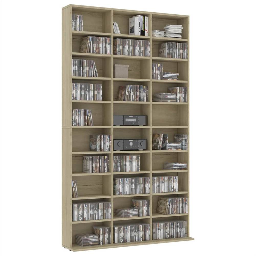 CD Cabinet Sonoma Oak 102x23x177.5 cm Chipboard