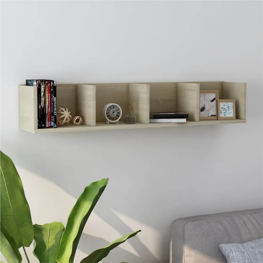 

CD Wall Shelf Sonoma Oak 100x18x18 cm Chipboard