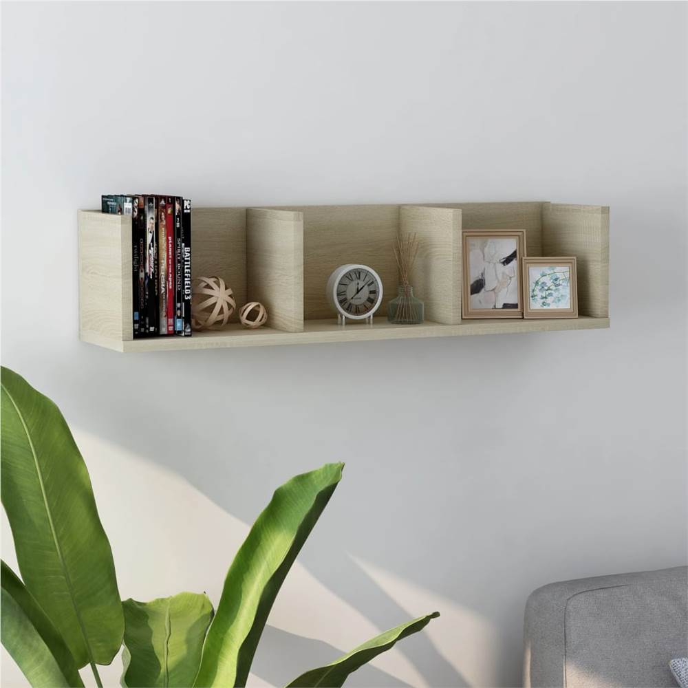 

CD Wall Shelf Sonoma Oak 75x18x18 cm Chipboard