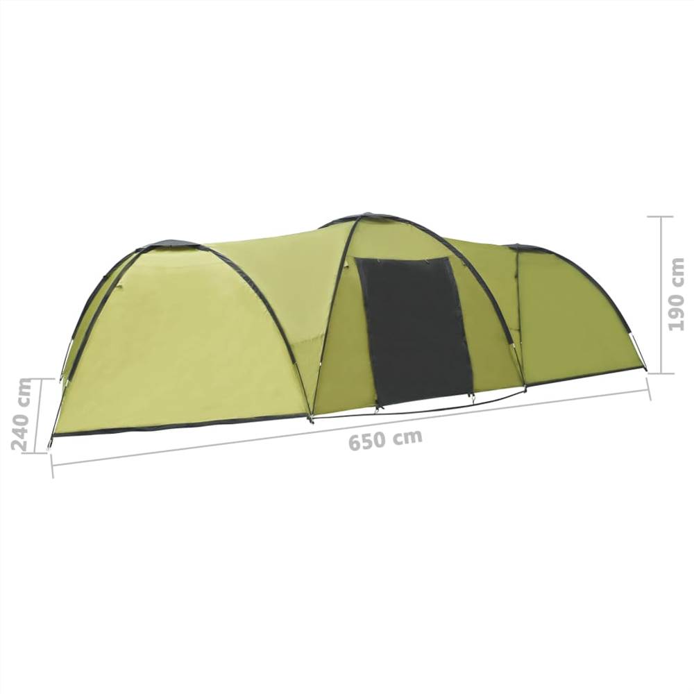 Camping Igloo Tent 650x240x190cm 8 Person Green