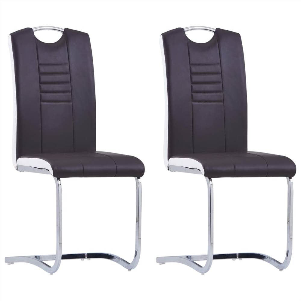 

Cantilever Dining Chairs 2 pcs Brown Faux Leather