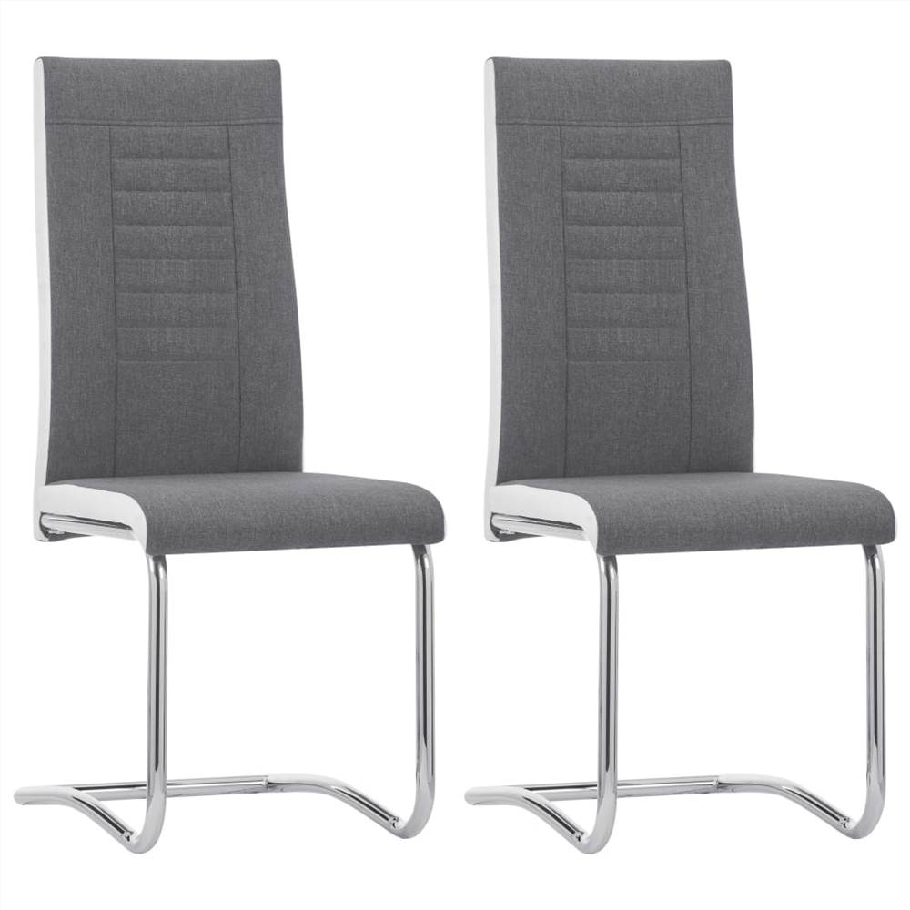 

Cantilever Dining Chairs 2 pcs Dark Grey Fabric