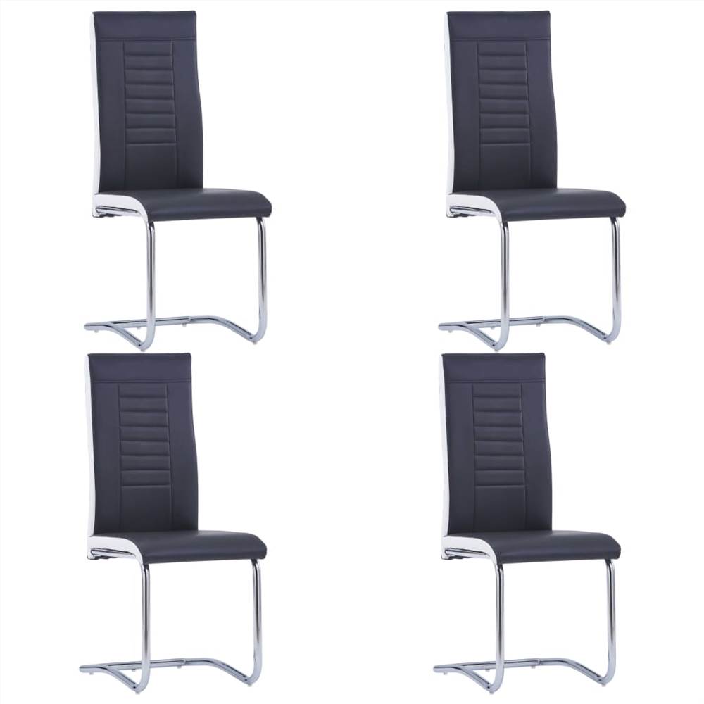 

Cantilever Dining Chairs 4 pcs Black Faux Leather