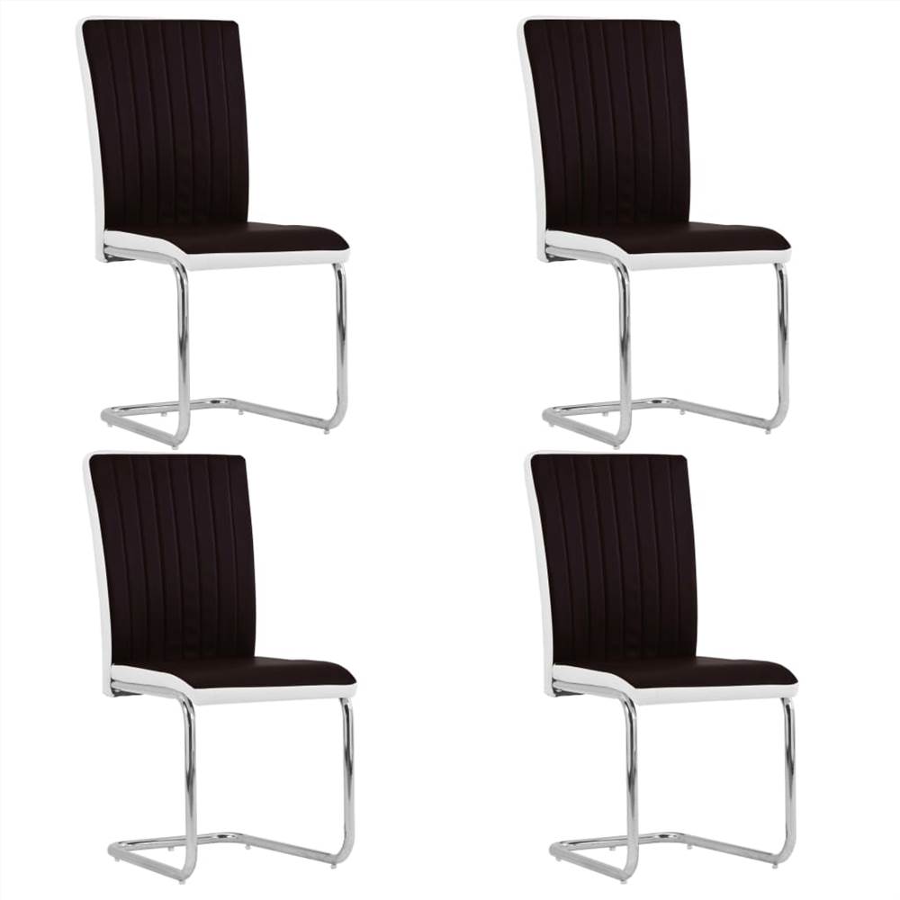 

Cantilever Dining Chairs 4 pcs Brown Faux Leather