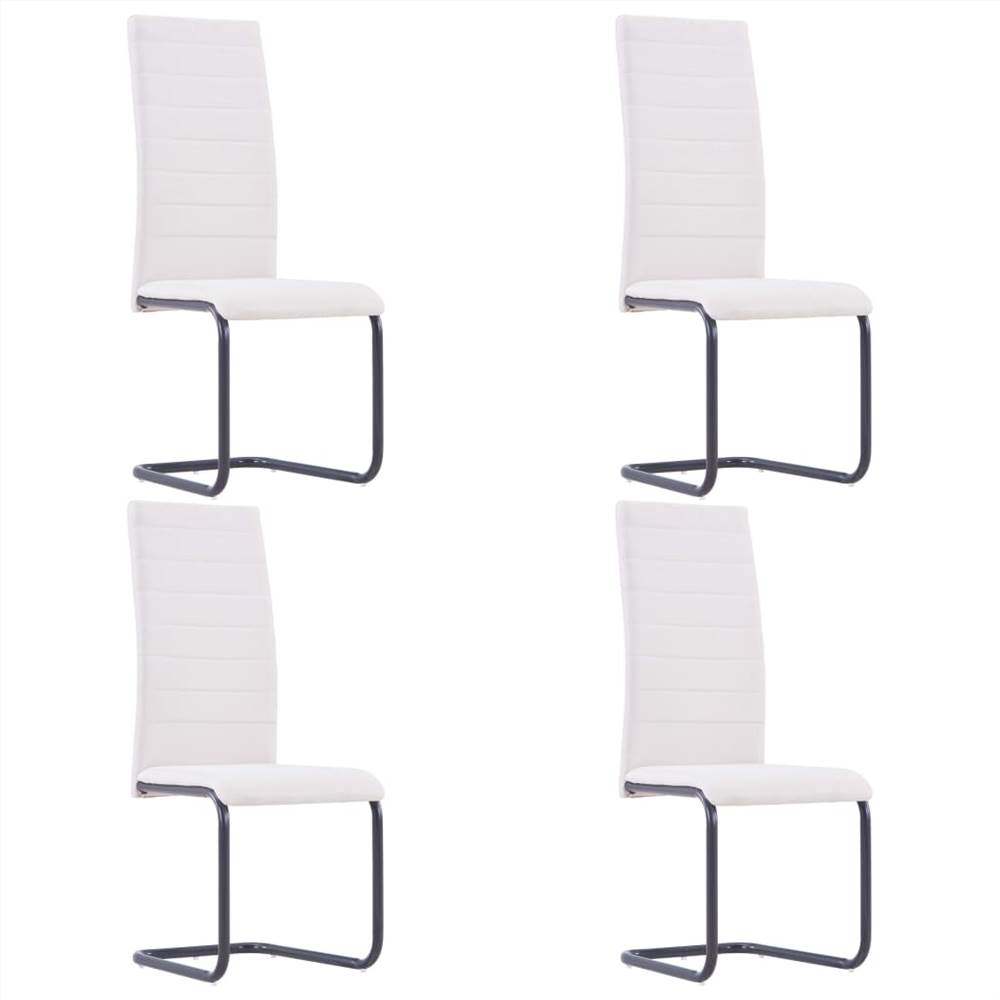 

Cantilever Dining Chairs 4 pcs Cream Fabric