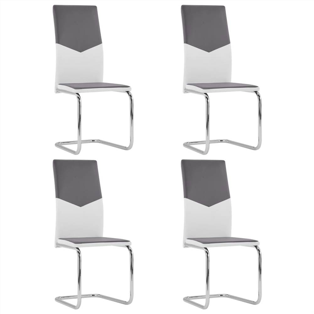 

Cantilever Dining Chairs 4 pcs Grey Faux Leather