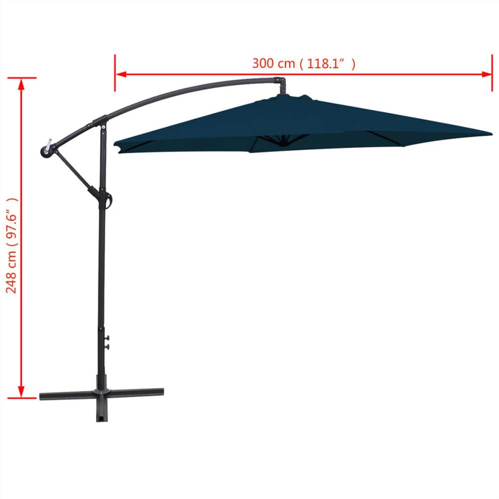 Cantilever Umbrella 3 m Blue
