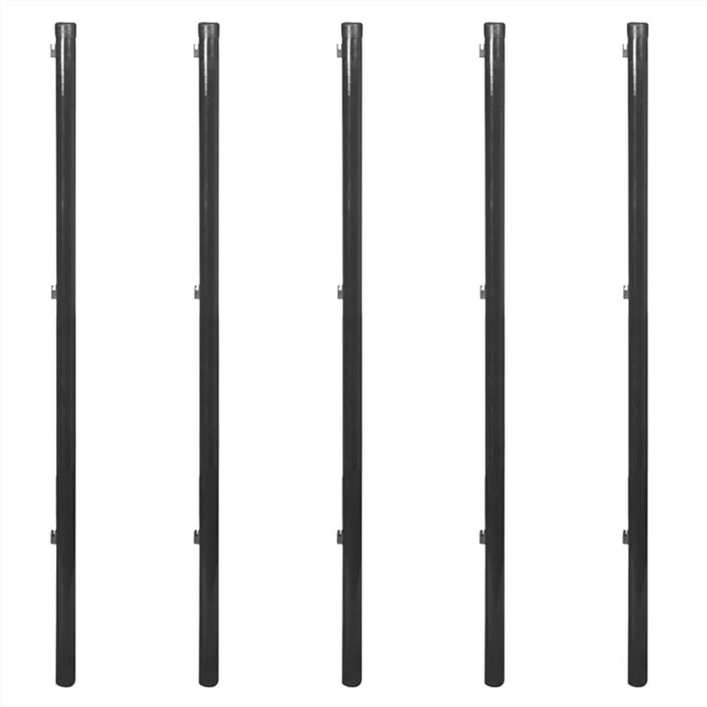 Chain Link Fence with Spike Anchors 1,5x15 m Grey