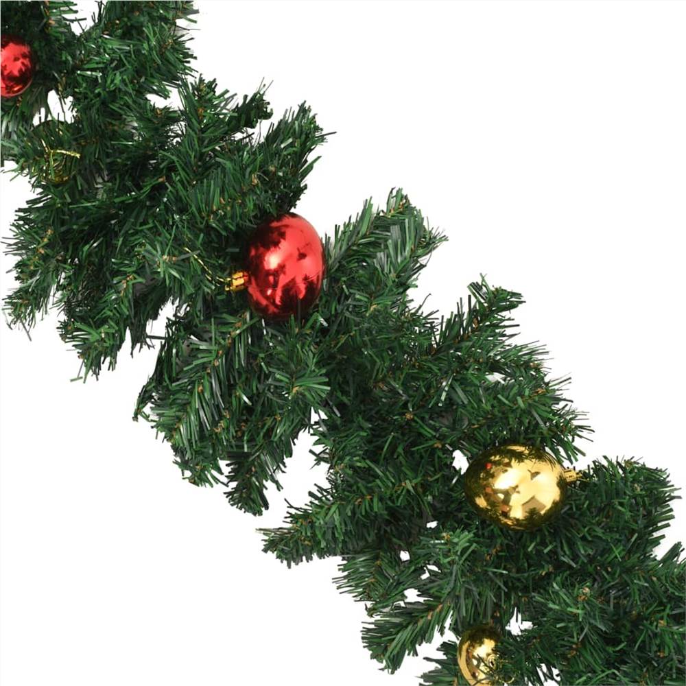 Christmas Garland Decorated with Baubles 10 m