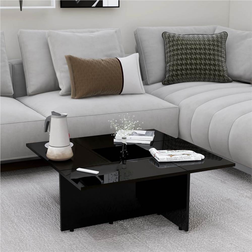 

Coffee Table High Gloss Black 79.5x79.5x30 cm Chipboard