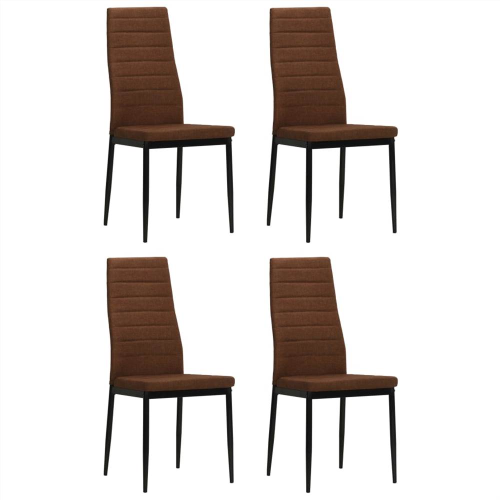 

Dining Chairs 4 pcs Brown Fabric