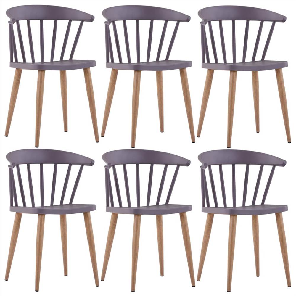 

Dining Chairs 6 pcs Grey Plastic