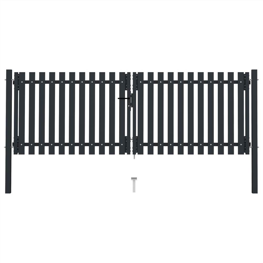 

Double Door Fence Gate Steel 306x175 cm Anthracite