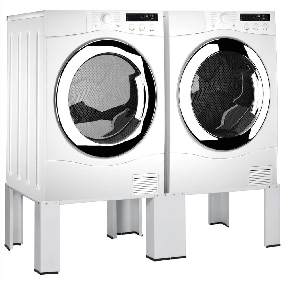 Double Washing and Drying Machine Pedestal White