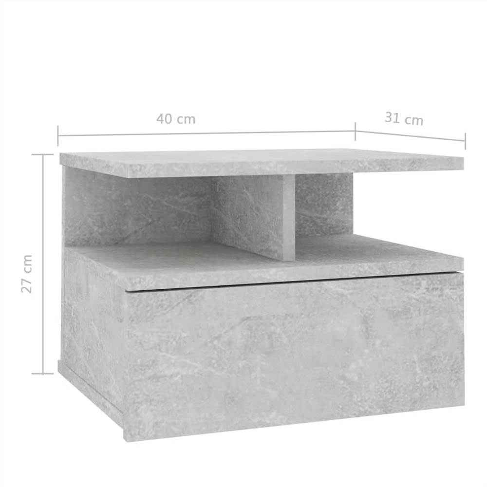 Floating Nightstands 2 pcs Concrete Grey 40x31x27cm Chipboard