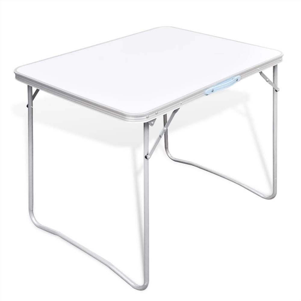 طاولة تخييم قابلة للطي بإطار معدني 80 × 60 سم