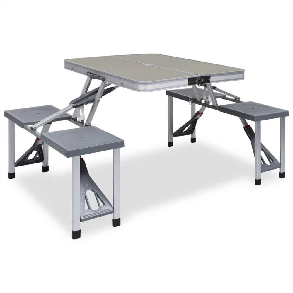 Składany stół kempingowy z 4 siedzeniami Stal Aluminium