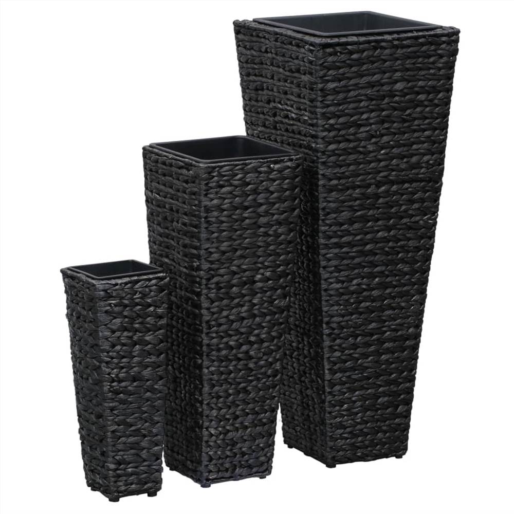 

Garden Raised Beds 3 pcs Water Hyacinth Black