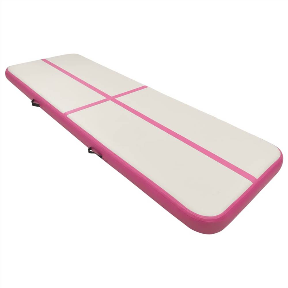 Inflatable Gymnastics Mat with Pump 500x100x15 cm PVC Pink 16 Inflatable Gymnastics Mat with Pump 500x100x15 cm PVC Pink