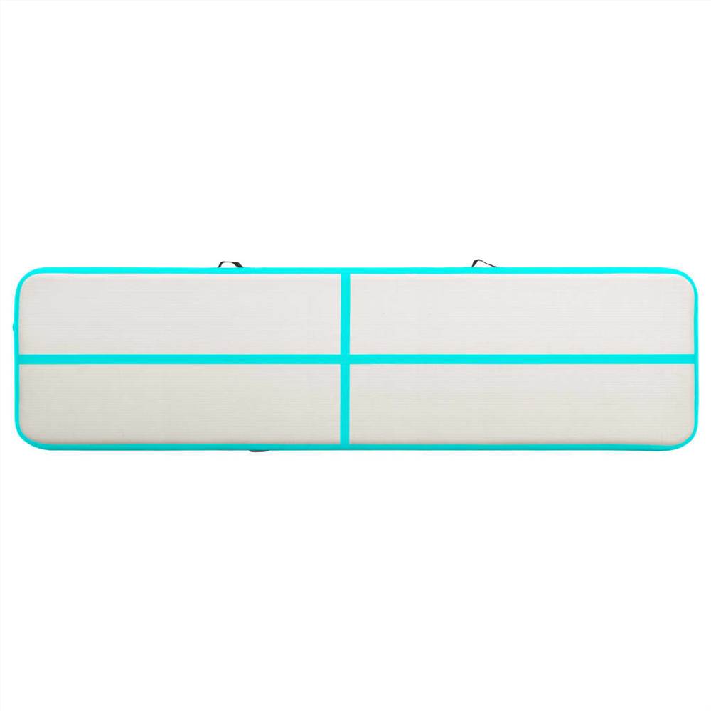 Inflatable Gymnastics Mat with Pump 600x100x15 cm PVC Green 18 Inflatable Gymnastics Mat with Pump 600x100x15 cm PVC Green