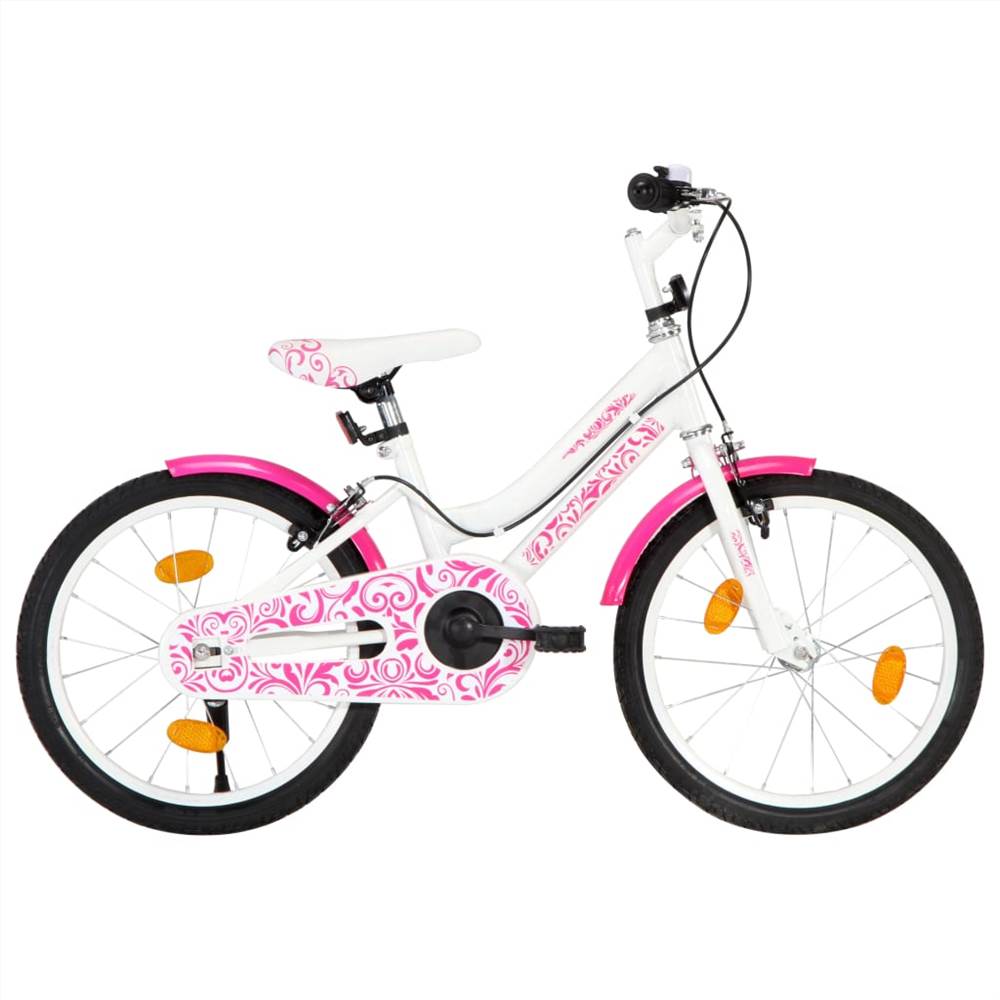 Kids Bike 18 inch Pink and White