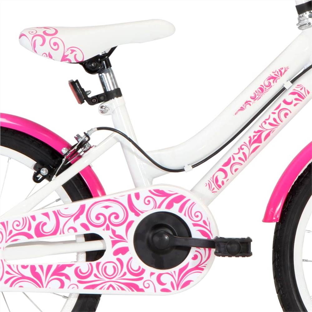 Kids Bike 18 inch Pink and White