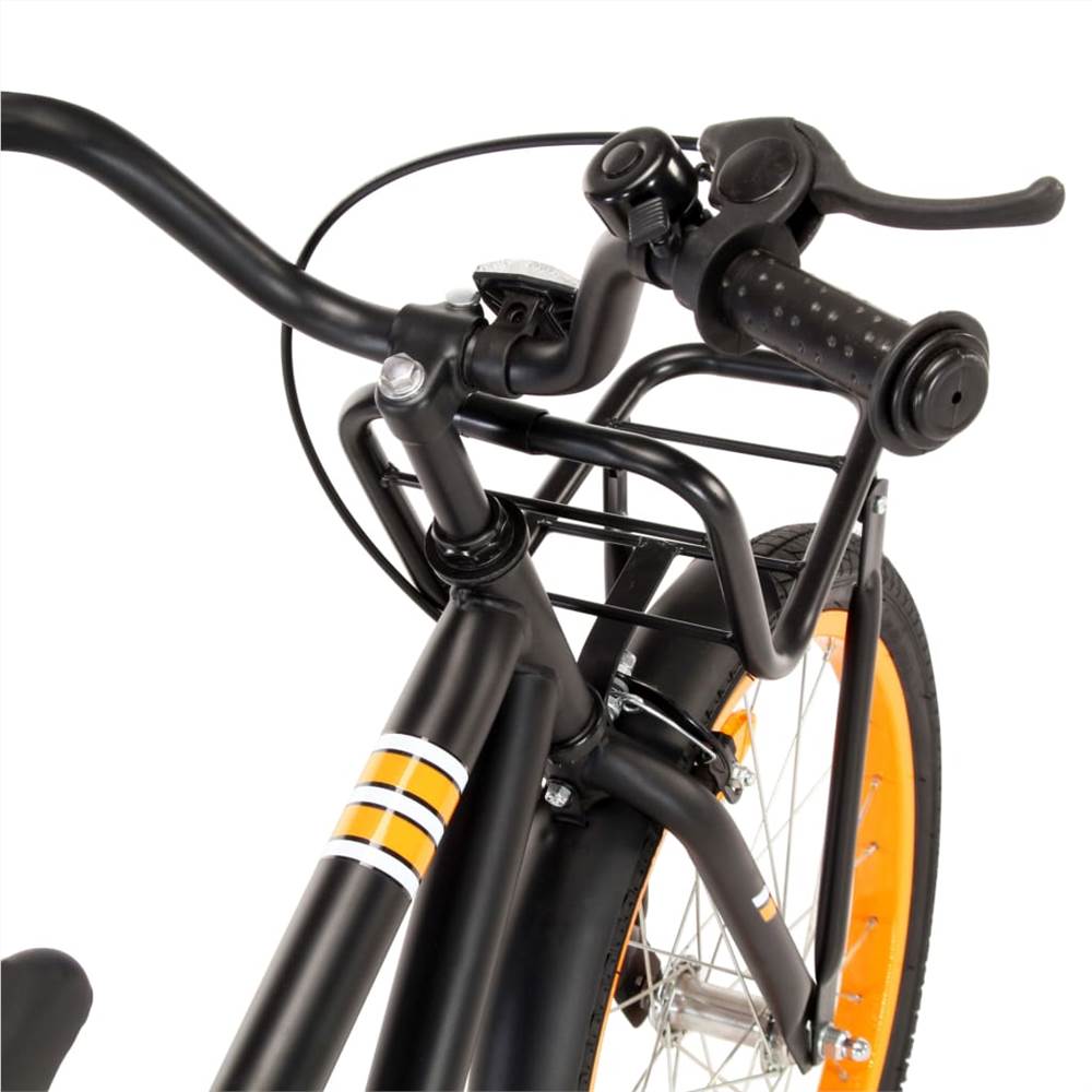 Kids Bike with Front Carrier 18 inch Black and Orange