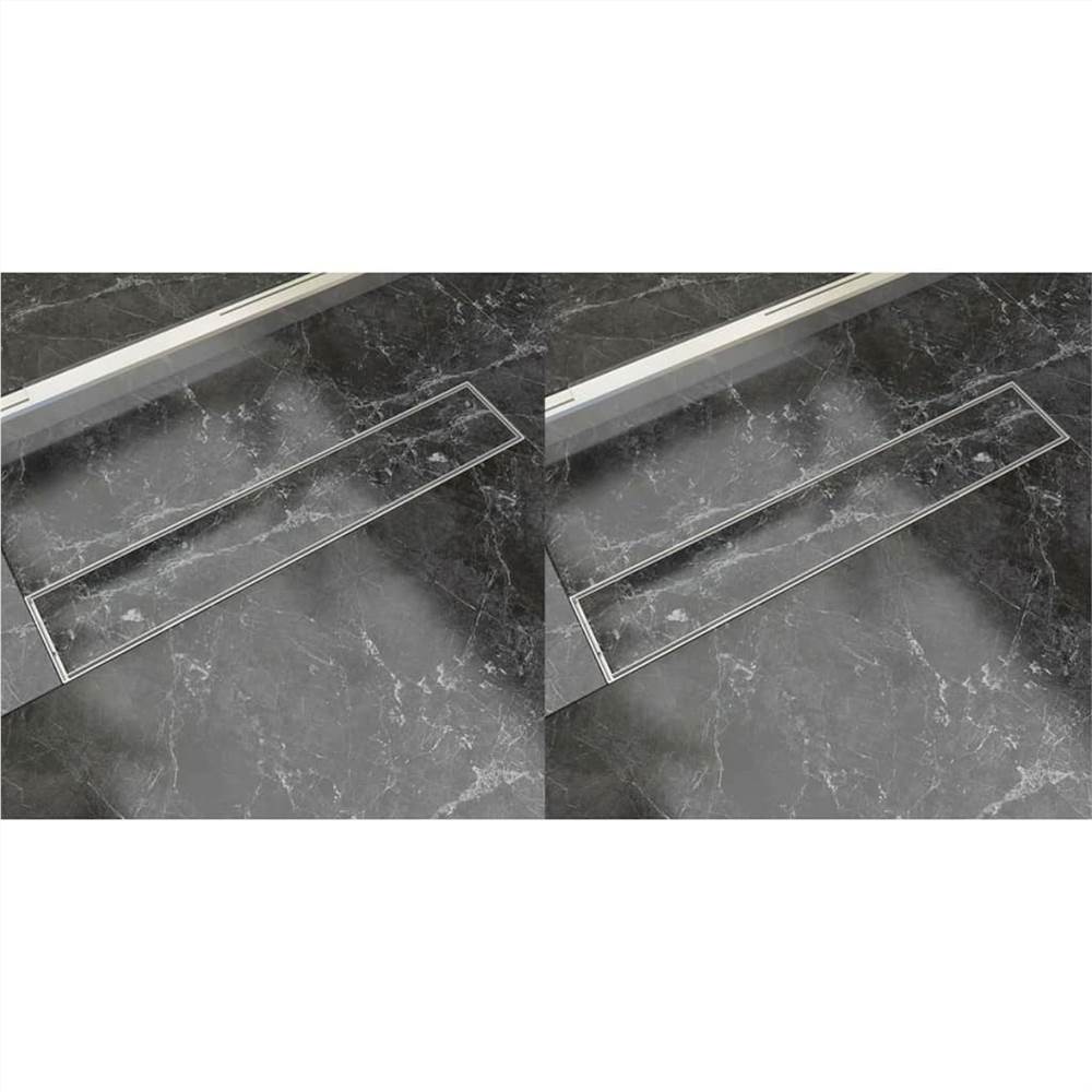 

Linear Shower Drain 2 pcs 630x140 mm Stainless Steel