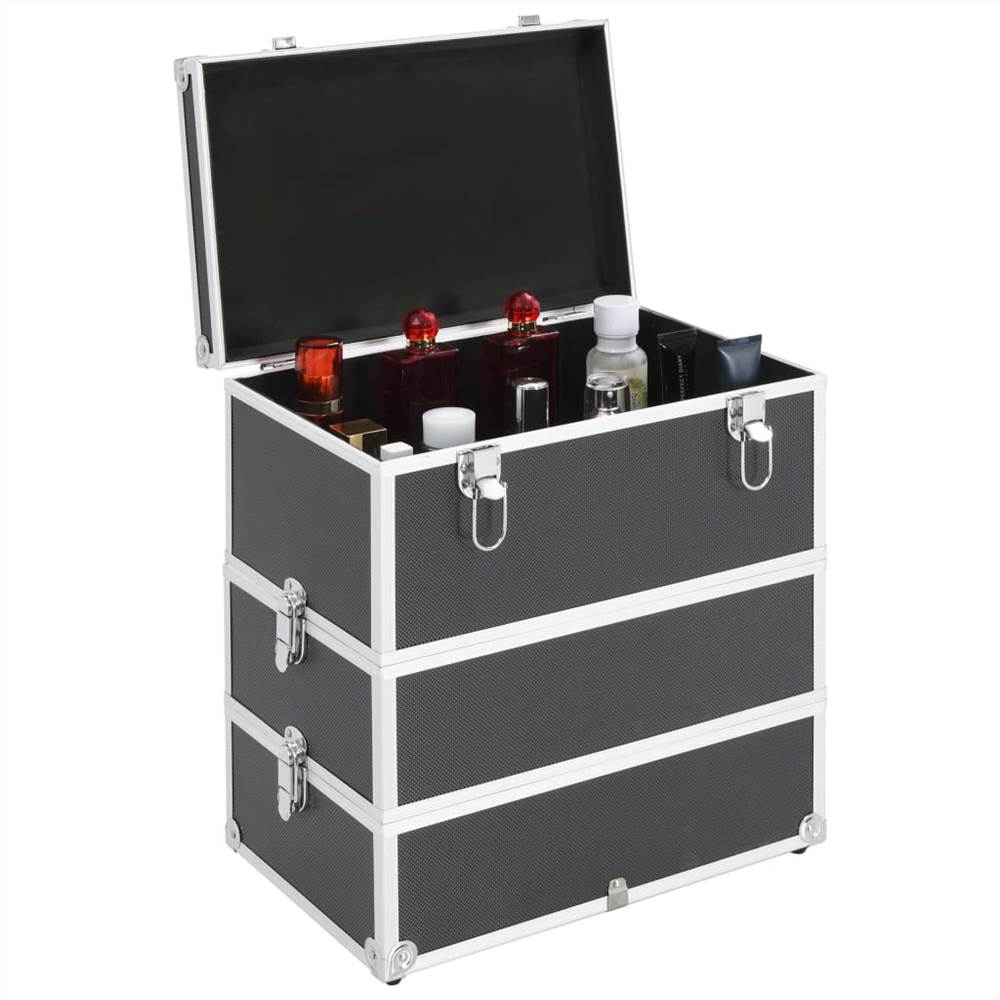 Make-up Case 37x24x40 cm Black Aluminium