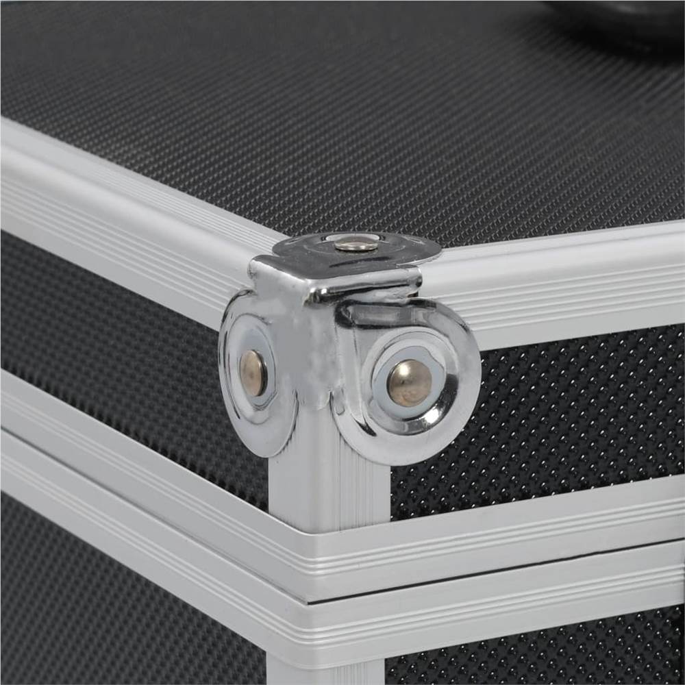 Make-up Case 37x24x40 cm Black Aluminium
