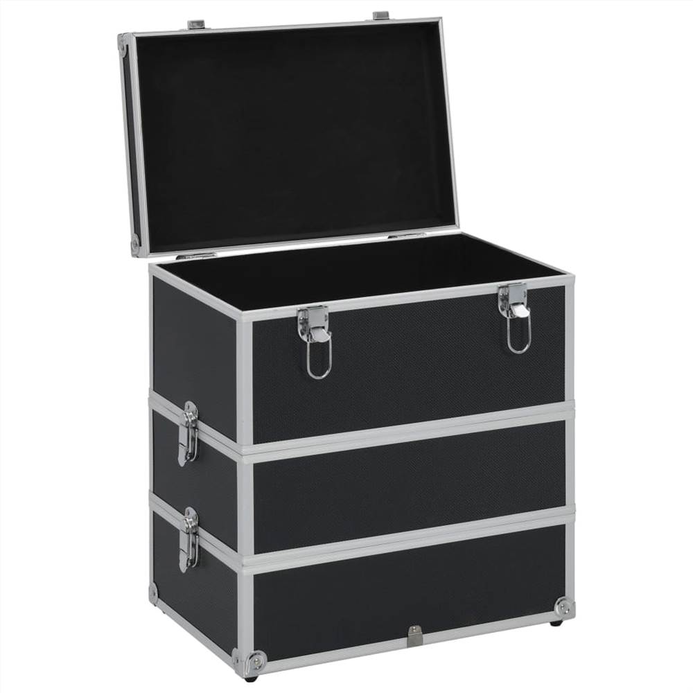 Make-up Case 37x24x40 cm Black Aluminium