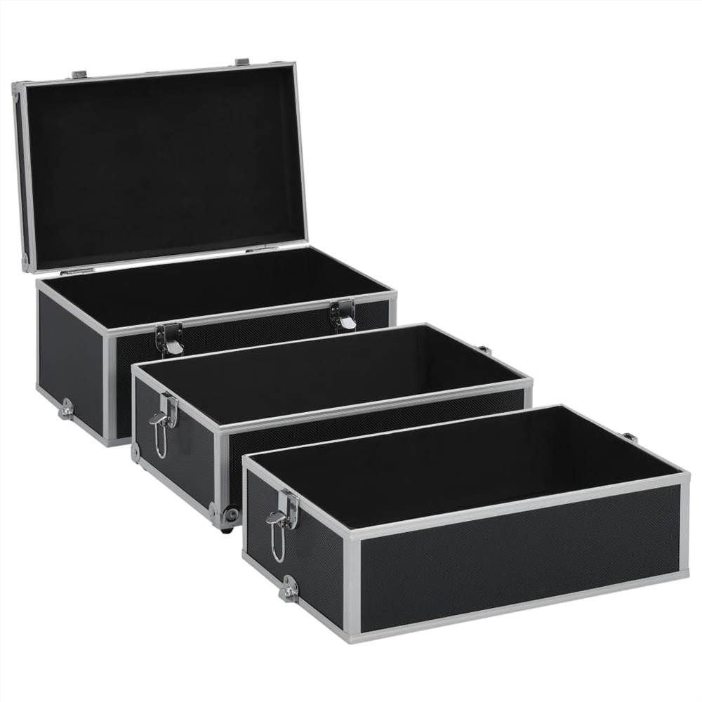 Make-up Case 37x24x40 cm Black Aluminium