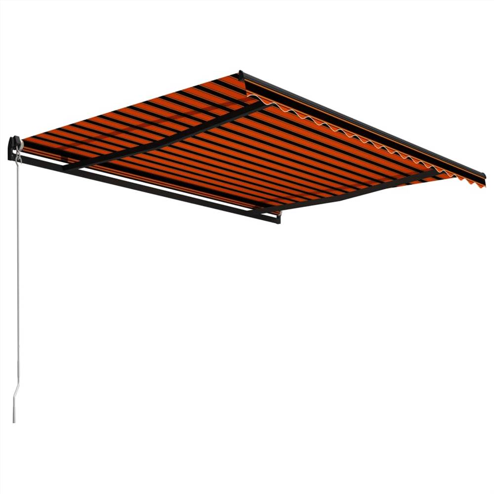 Manual Retractable Awning 450x300 cm Orange and Brown