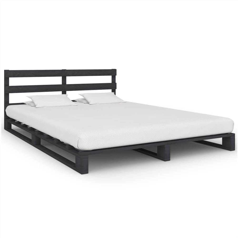 

Pallet Bed Frame Grey Solid Pine Wood 140x200 cm