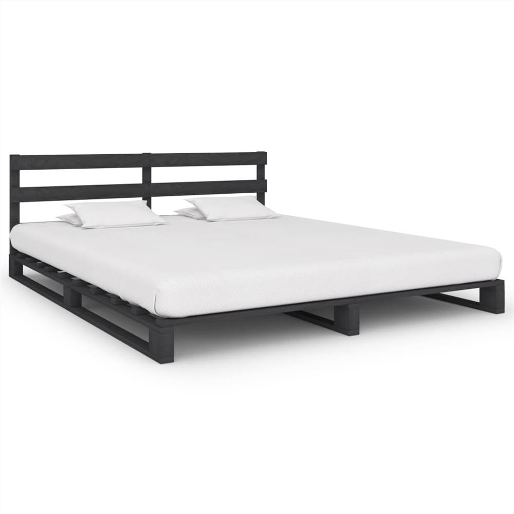 

Pallet Bed Frame Grey Solid Pine Wood 160x200 cm