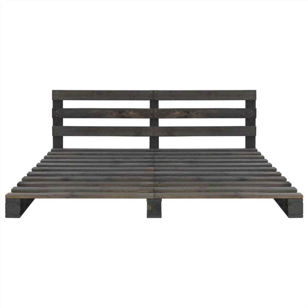 Pallet Bed Frame Grey Solid Pine Wood 160x200 cm