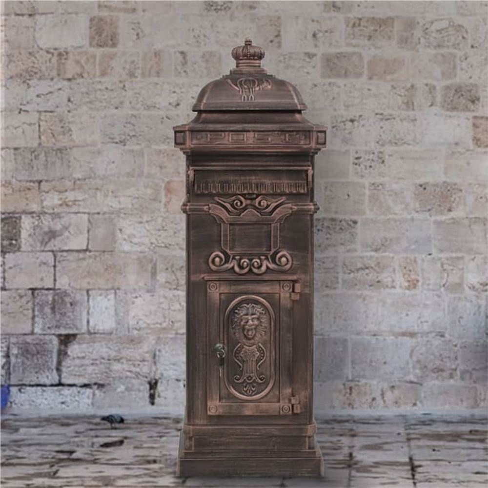 

Pillar Letterbox Aluminium Vintage Style Rustproof Bronze